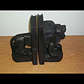 Hand-carved Wooden Lion Book Ends (Ghana)