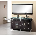 Lynette 59-inch Espresso Double-sink Bathroom Vanity with Mirror
