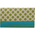 Canvas Checkbook Cover 6.75 x4 - Green Dot