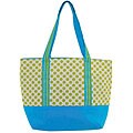 Green Dot Large Canvas Tote Bag