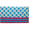 Blue Dot Canvas Checkbook Cover