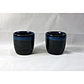 Black and Blue Glaze Sake Cups (Set of 4)