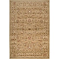 Loomed Free Form Tan Border Rug (5'3 x 7'6)