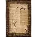 Loomed Free Form Chocolate Border Rug (7'9 x 11'2)