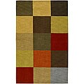 Hand-tufted Contemporary Multi Colored Square Tailored Wool Geometric Rug (5' x 8')