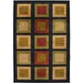 Loomed Replica Black Geometric Rug (5'3 x 7'6)