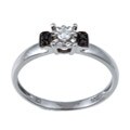 10K White Gold 1/10ct TDW Black and White Diamond Ring