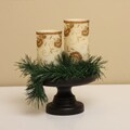 Embroidered Flameless LED Vanilla Scented Wax Candles (Set of 2)