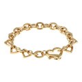 Caribe Gold 14k Gold over Sterling Silver 7-inch Hearts Bracelet