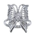 Sterling Silver Cubic Zirconia Butterfly Ring
