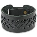 Black Laced Leather Strap Bracelet
