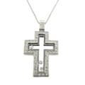 Sterling Silver Cubic Zirconia Cross Necklace