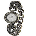 Geneva Women's 'Platinum' Oval Face Antique Link Watch