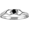 10k White Gold 1/10ct TDW Black Diamond Promise Ring