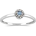 10k White Gold Blue Diamond Promise Ring (I1-I2)