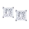 10k White Gold Princess-cut Diamond Accent Stud Earrings