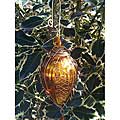 Glass and Brass Gold Kugel Trim Christmas Ornament (India)