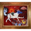Marc Chagall 'The Cow with Parasol' Framed Canvas Art