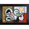 Picasso Paintings Nu Couche New Age Wood Black Finish Frame Hand Painted Canvas Art
