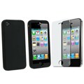 Complementing problem solvers for Anti snoring Solution Black Silicone Case/ Anti-glare Screen Protector for Apple iPhone 4