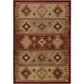 Loomed Free-form Red Rug (7'9 x 11'2)
