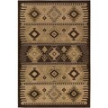 Loomed Free-form Beige Rug (5'3x 7'6)