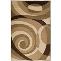 Loomed Free-form Chocolate Geometric Rug (5'3 x 7'6)