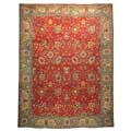 Detailed information on Persian Ghoochan rug Hand-knotted Persian Tabriz Red/Ivory Wool Rug (9'10 x 13'3)