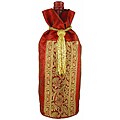 Set of 3 Silk Crimson Wine Bags (India)