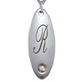 Sterling Silver June Birthstone Initial Necklace