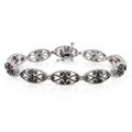 Miadora Sterling Silver 3/4ct TDW Black and White Diamond Bracelet (G-H, I2-I3)