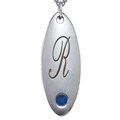 Sterling Silver September Birthstone Initial Necklace