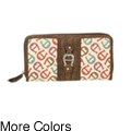 Etienne Aigner Women's Montclair Jacquard Large Drop Front Zip Around Wallet