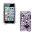 Premium iPod Touch 4 Purple Heart Rhinestone Case