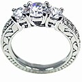 Sterling Silver Cubic Zirconia Three-stone Fashion Ring