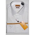 Enzo Tovare Men's White Tonal Striped Dress Shirt