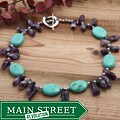Silverplated Rite of Passage Turquoise and Amethyst Necklace