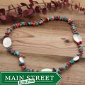 Silverplated Blushing Princess Coral and Turquoise Necklace