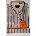 Enzo Tovare Men's Tan Striped Cotton Shirt