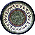 Ceramic Stoneware Blue and Orange 10.75-inch Dinner Plate (Poland)
