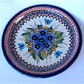 Ceramic Stoneware Blue Floral 10.75-inch Dinner Plate (Poland)