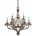 Transitional Platinum Bronze 9-light Chandelier