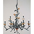 Amber Mist Blacksmith Bronze 9-light Chandelier