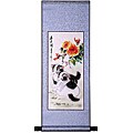 'Cats and Spring Flowers' Wall Art Scroll Painting (China)