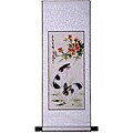 'Rabbits and Spring Flowers' Wall Art Scroll Painting (China)
