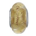 Signature Moments Sterling Silver Gold Ribbons Murano Glass Bead