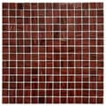 SomerTile 12x12-in Cuivre 1-in Burgundy Translucent Glass Mosaic Tile (Case of 13)