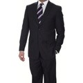 Ferrecci Men's Slim Fit Navy Pinstripe Suit