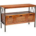 iron Drawer free product reviews Darwen Antique Pewter Dark Walnut Finish Console Table