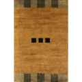 Hand-knotted Semi-worsted Gold New Zealand Wool Rug (6' x 9')